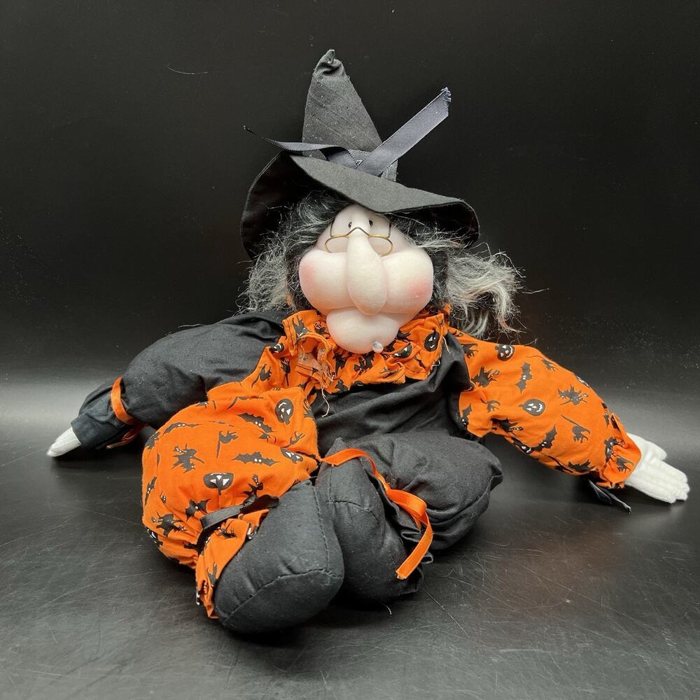 Vtg Halloween Witch 1992 Joelson Industries 16” Shelf Sitter Cottage Core